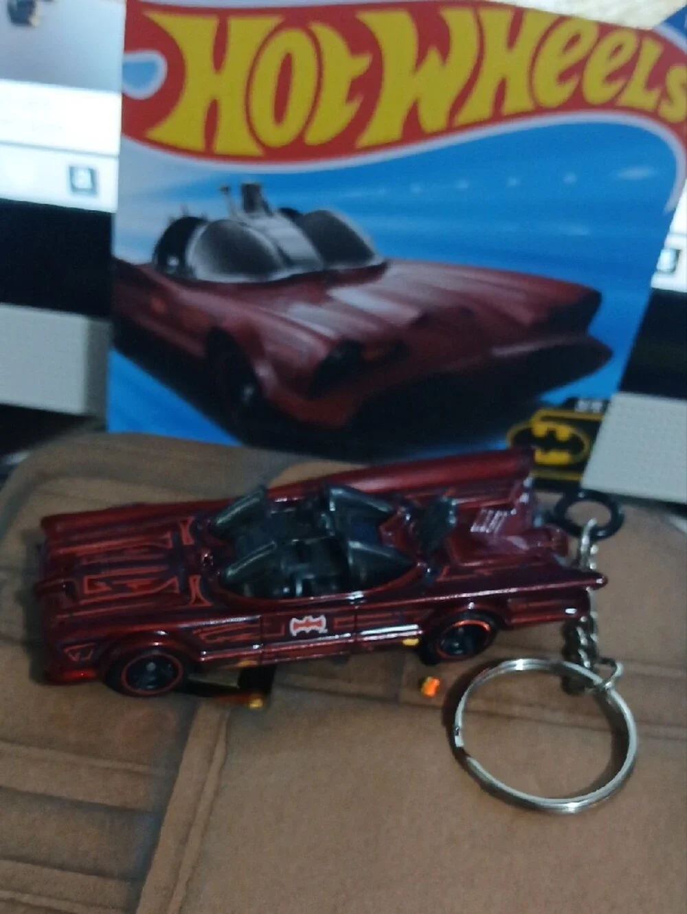 Hot Wheels TV Series Batmobile Keychain- Red